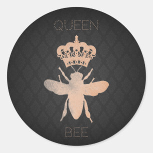Personalizar QUEEN BEE Damask Rosa Pegatinas de re