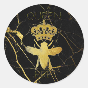 Personalizar QUEEN BEE Pegatina de regalo de mármo