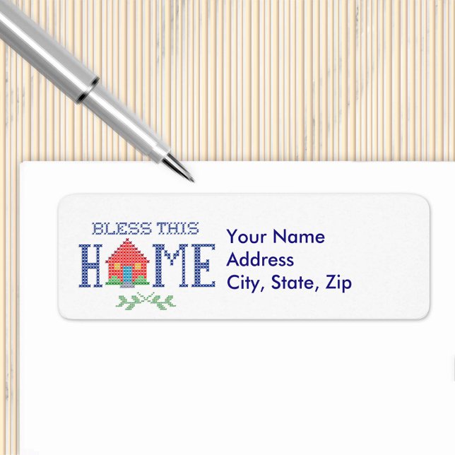 Personalizar Su Bendición Esta Etiqueta De Inicio (Add a personal touch to your mail with our "Bless This Home" address label.)