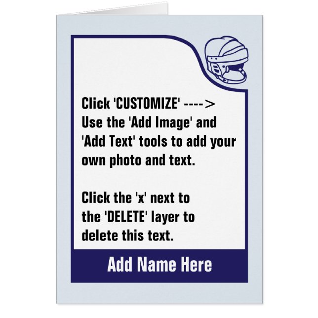 Personalizar su propia tarjeta de hockey (Frente)