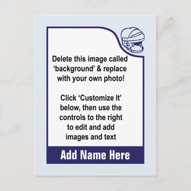 Personalizar su propia tarjeta de hockey (Anverso)