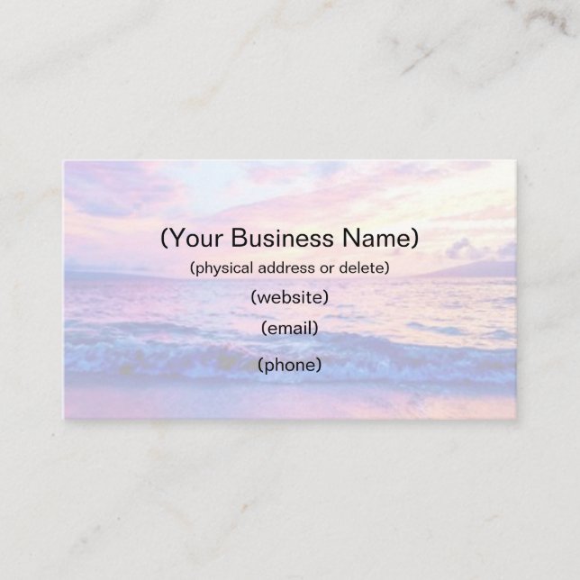 Personalizar Su Tarjeta De Negocios Maui Sunset (Anverso)