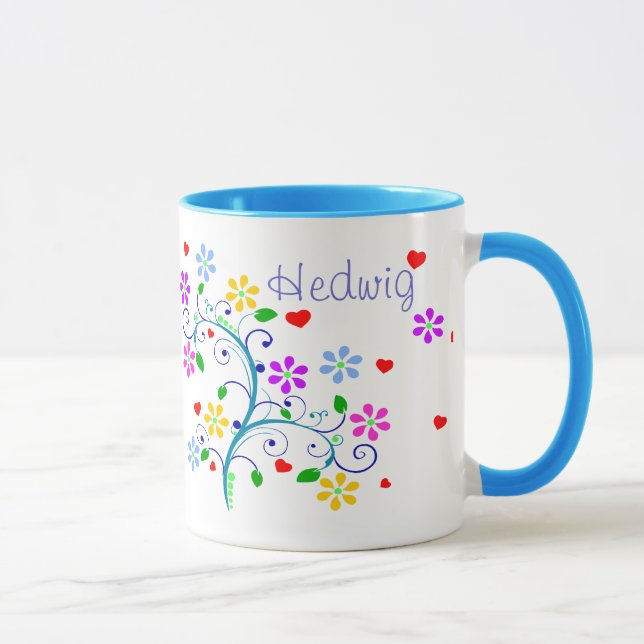Personalizar - taza de la flor de Hedwig - (Derecha)