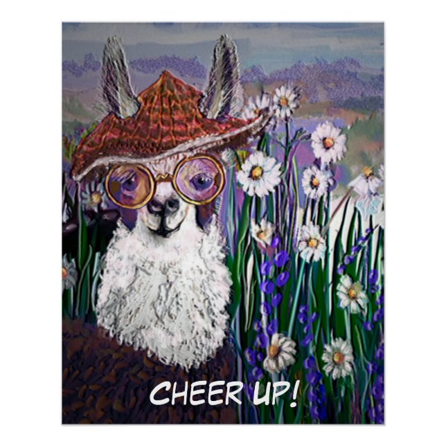 Personalize Cute, Fine and Funny Mama Llama Poster (Anverso)