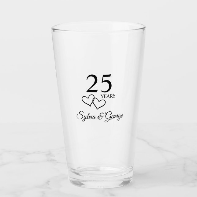 Personalized 25th Anniversary Gift Stylish Heart (Anverso)