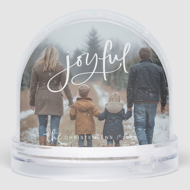 Personalized 2 Photo Family Joyful Christmas (Reverso)