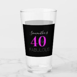 Personalized 40th Birthday 40 Fabulous Neon Pink