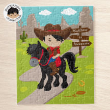 Personalized Asian Cowboy Jigsaw Puzzle