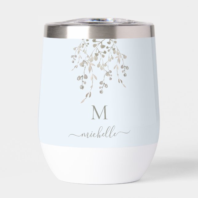 Personalized Botanical Watercolor Monogram Blue (Frente)