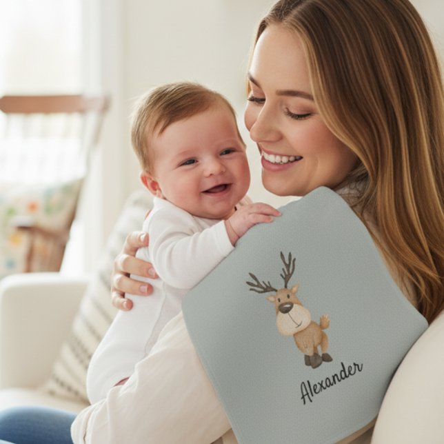 Personalized Burp Cloth with Moose (Subido por el creador)