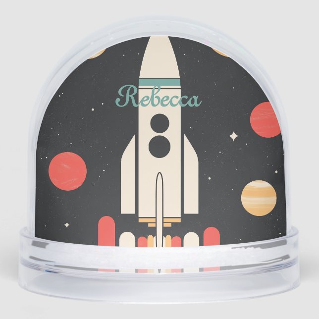 Personalized Cartoon Space Rocket (Anverso)