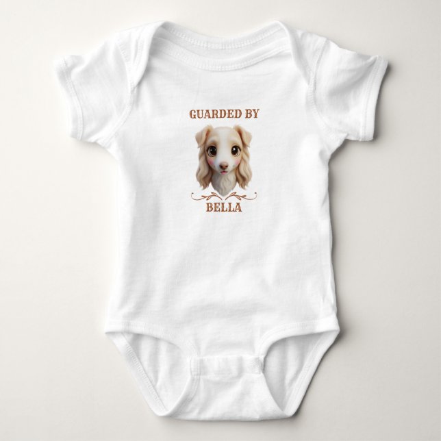 Personalized Chibi Puppy Head Baby Jersey Bodysuit (Anverso)
