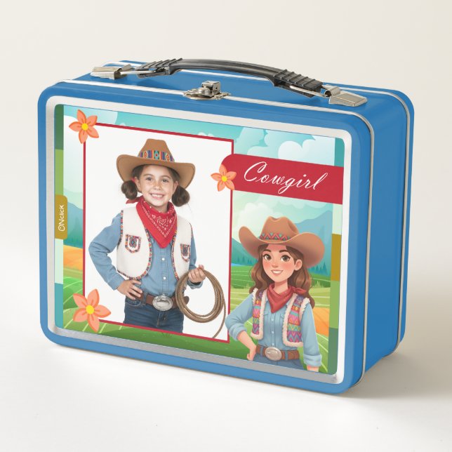 Personalized Cowgirl Lunch Box (Anverso)