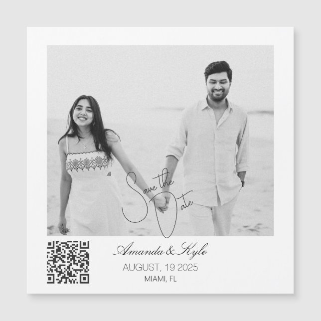Personalized Custom Photo Save the Date magnet (Anverso)