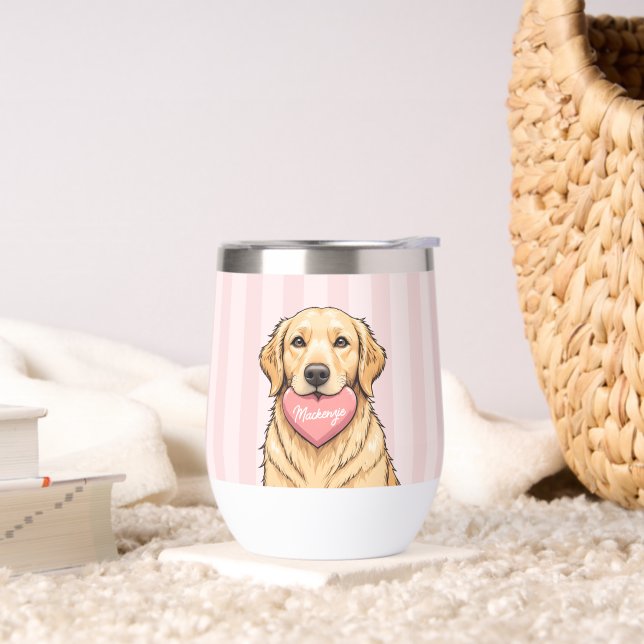 Personalized Cute Dog with Pink Heart (Sala de estar)