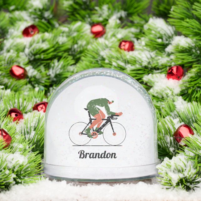 Personalized Cyclist Snow Globe Gift (Navidad)