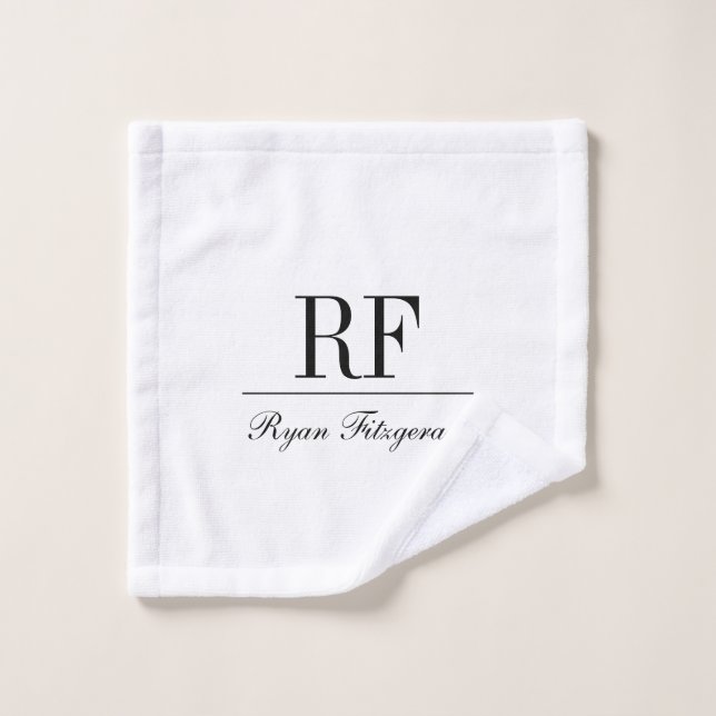 Personalized elegant name monogram initials (Toallita)