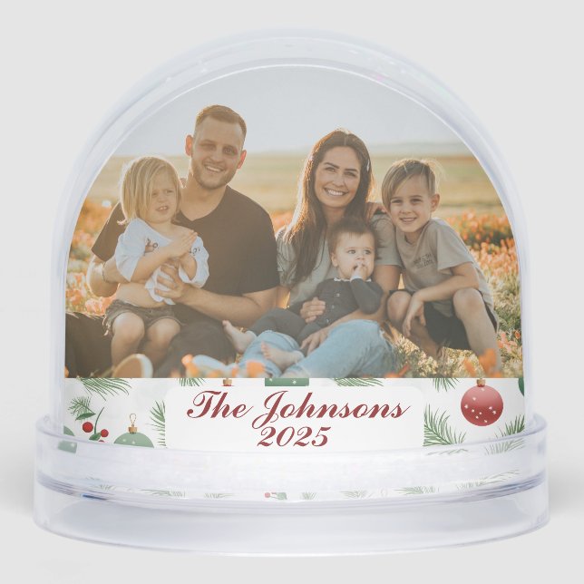 Personalized Family Photo Snow Globe Custom Name (Anverso)