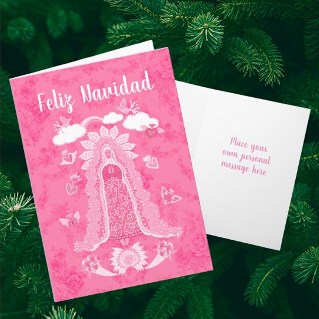Personalized Feliz Navidad Our Lady of Guadalupe  (Personalize with your own personal message!)