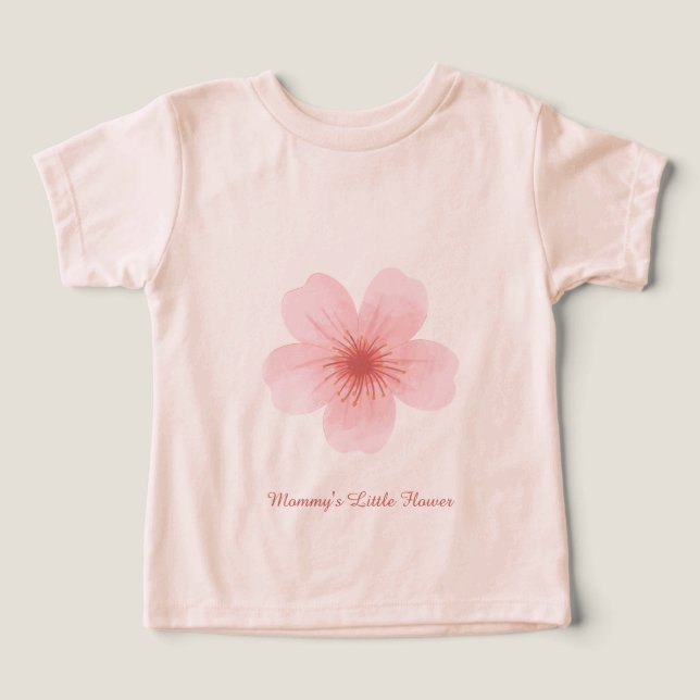Personalized Floral Baby & Toddler T-Shirt – (Diseño delantero )