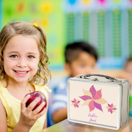 Personalized Floral Lunchbox – Pink Metal Lunchbox