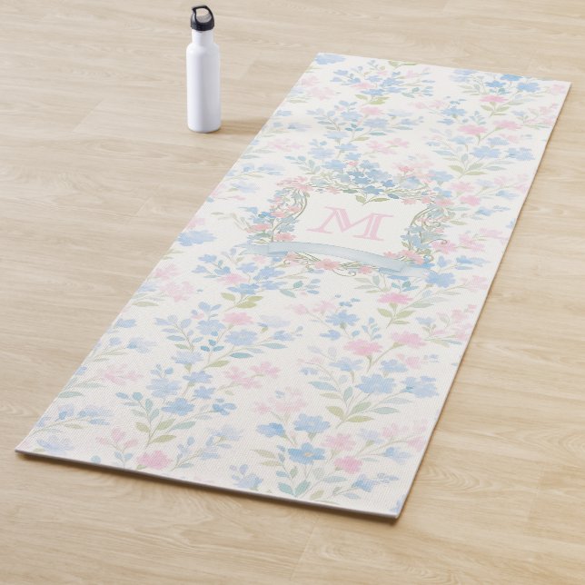 Personalized Floral Monogram Yoga Mat (In situ)