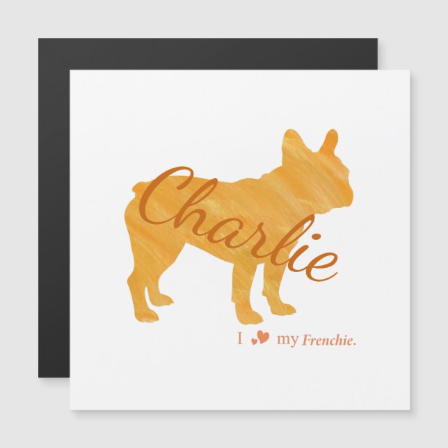 Personalized French Bulldog Pastel Orange Frenchie (Anverso/Reverso)