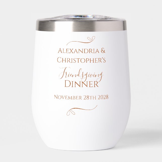 Personalized Friendsgiving Dinner Party Minimal  (Frente)