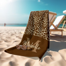 Personalized Giraffe Pattern Monogram Fitness Yoga