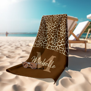 Personalized Giraffe Pattern Monogram Fitness Yoga
