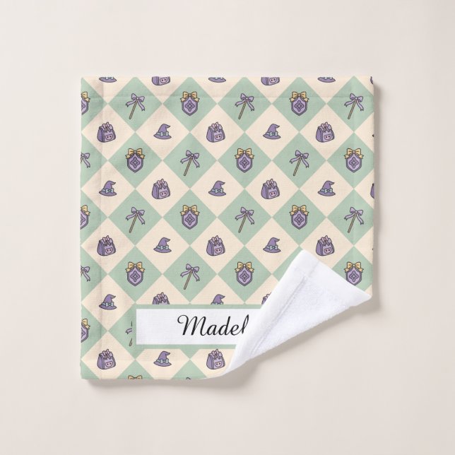 Personalized Girl Academy Checkered Mint Green  (Toallita)