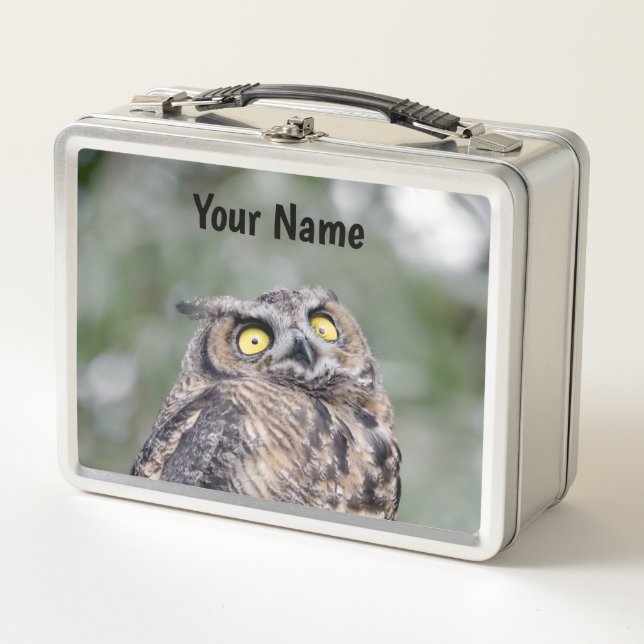 Personalized Goofy Owl Lunchbox - Add Your Name (Anverso)