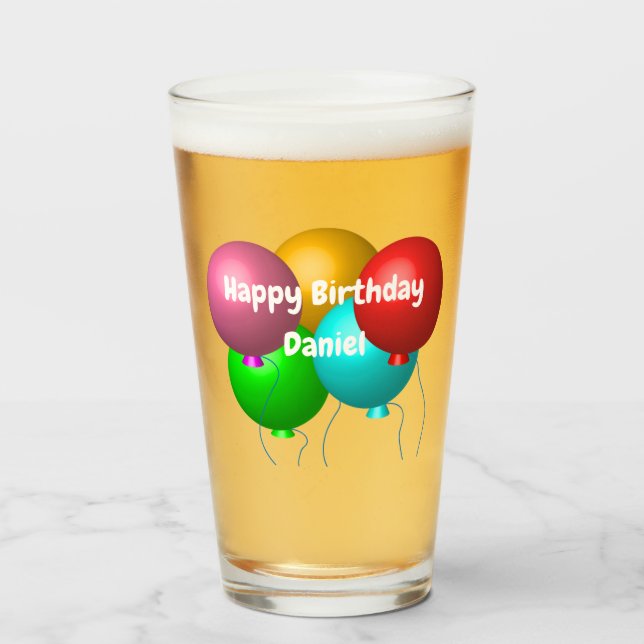 Personalized Happy Birthday Vibes Helium Balloons (Anverso (lleno))