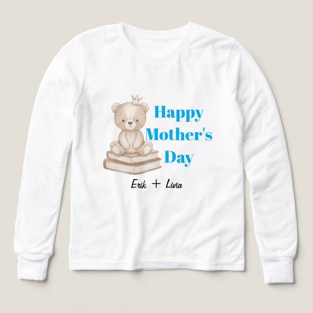 Personalized happy mother's day long sleeve kids  (Diseño frontal)