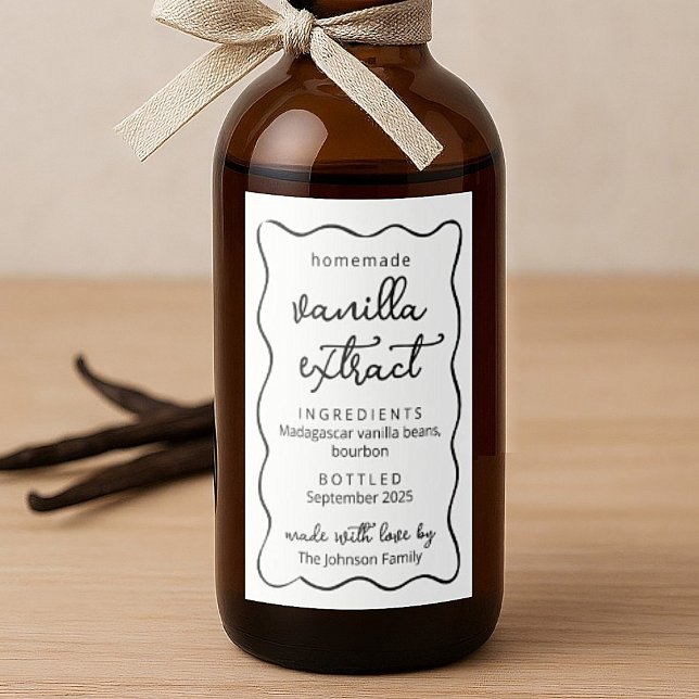 Personalized Homemade Vanilla Extract Doodle Label (Subido por el creador)