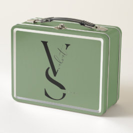 Personalized Initial Monogram Metal Lunch Pail