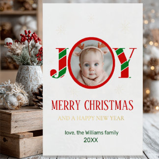 Personalized Joy Christmas Photo