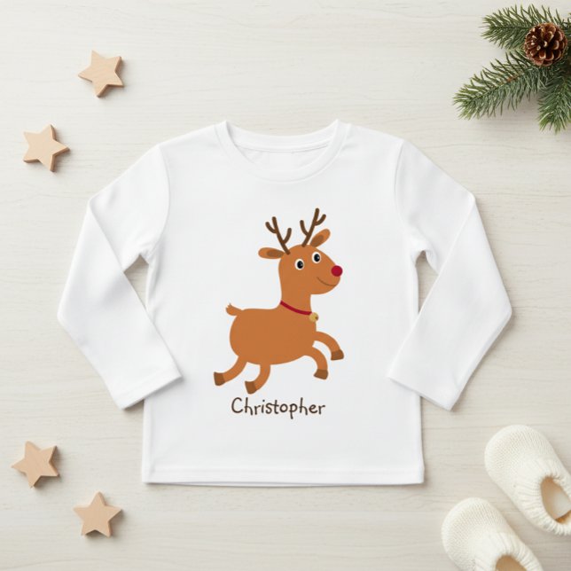 Personalized Kids' Holiday Shirt - Reindeer Name  (Subido por el creador)