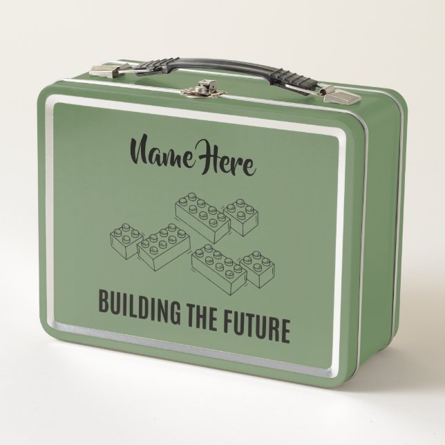 Personalized Lunchkins Building Bricks Lunch Box (Anverso)