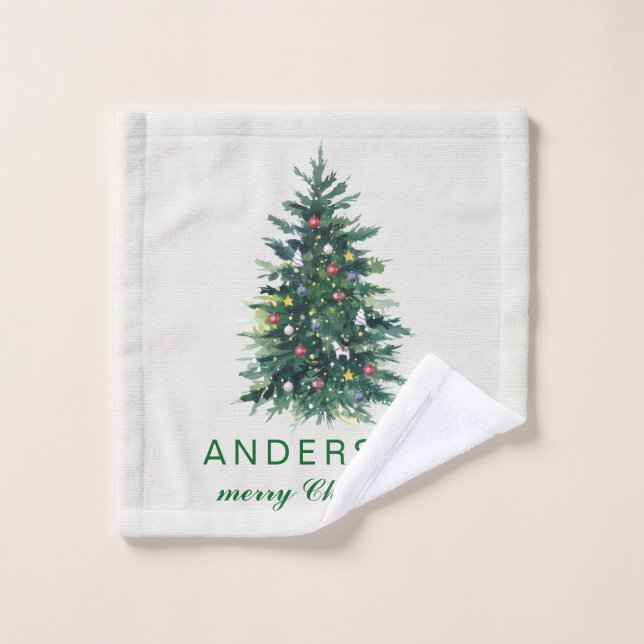 Personalized Merry Christmas Greetings Holiday (Toallita)