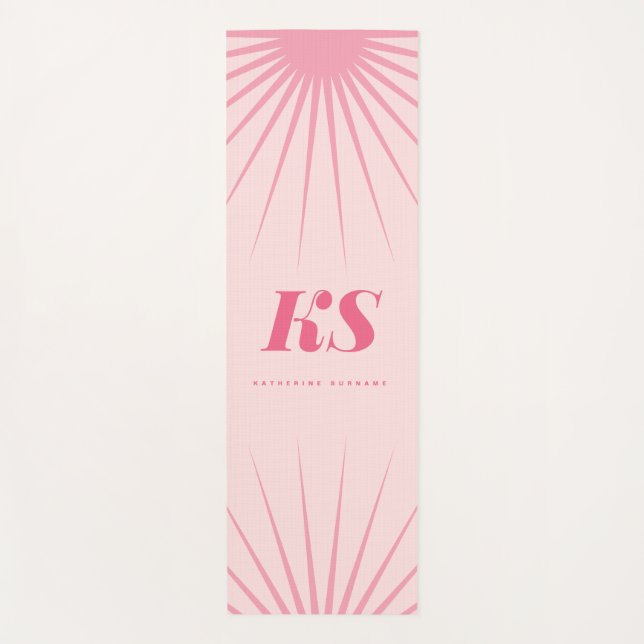 Personalized Monogram Initials Pink Yoga Mat (Anverso)