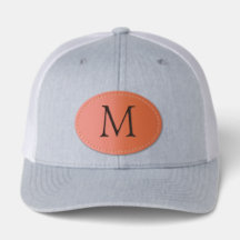 Personalized Monogram Leather Patch Adjustable Hat