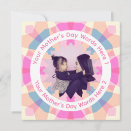 Personalized Mother’s Day Pink Star Mom Photo Card