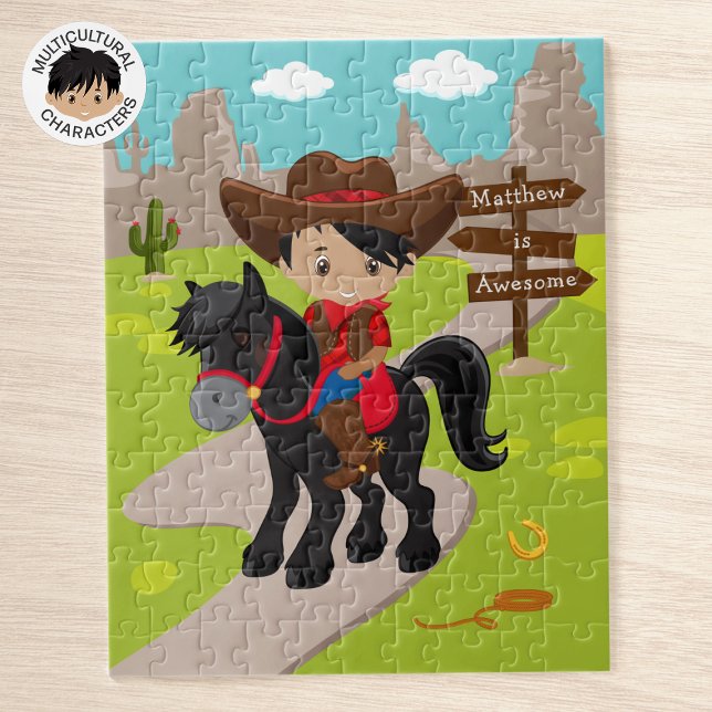 Personalized Multicultural Cowboy Jigsaw Puzzle (Subido por el creador)