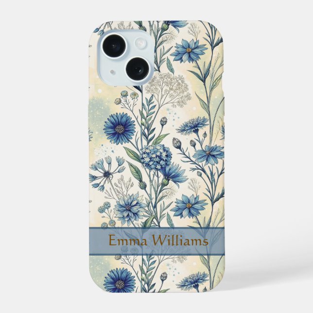 Personalized Name Blue Wildflowers (Reverso )