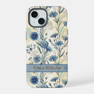 Personalized Name Blue Wildflowers