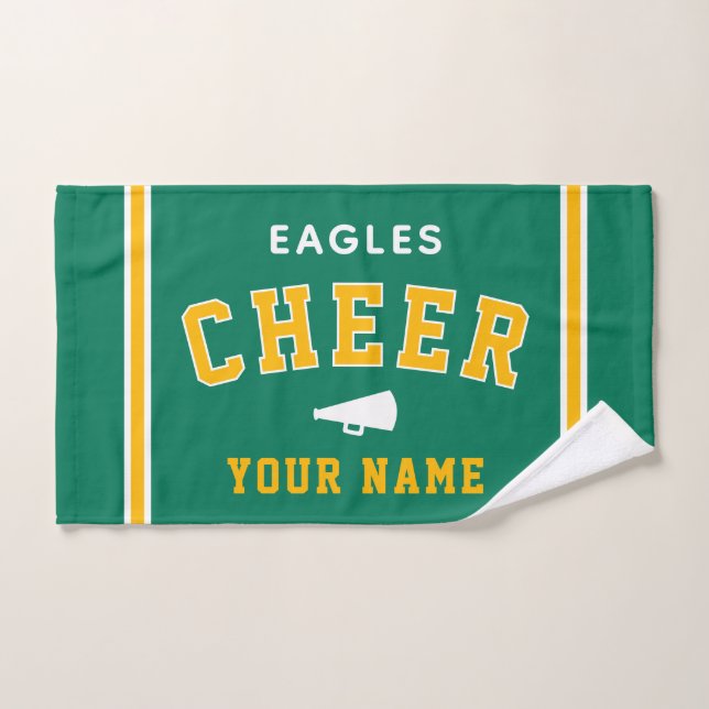 Personalized Name & School Cheer Towel, Team Gift (Toalla de mano)