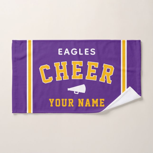 Personalized Name & School Cheer Towel, Team Gift (Toalla de mano)