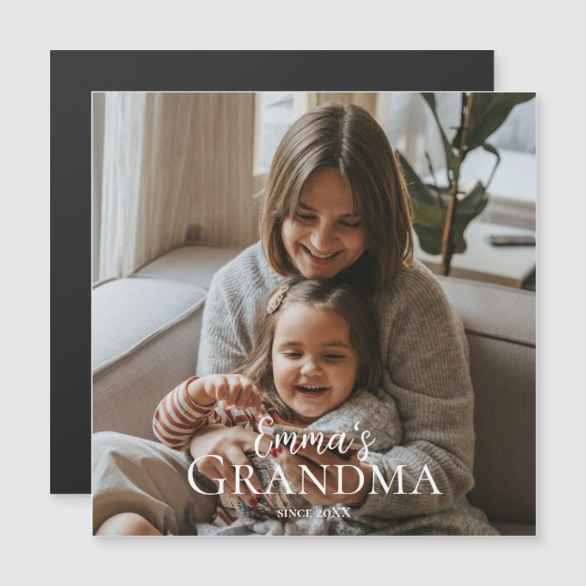 Personalized Photo & Custom Text Grandma Since -  (Anverso/Reverso)