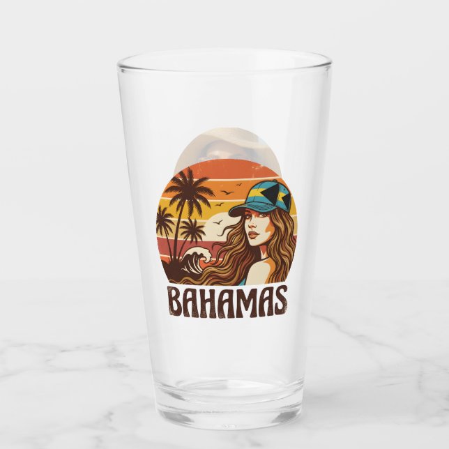 Personalized Photo Retro Bahamas Tropical Beach    (Anverso)